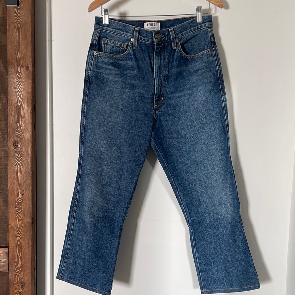 AGOLDE Pinch Waist High Rise Kick Jeans, (Placebo size 29)
